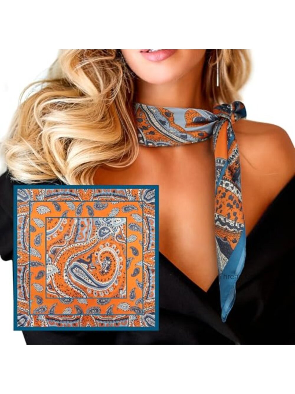 Silk Feeling Square Hair Scarf 27.5x27.5 Polyester Neck Scarf for Women